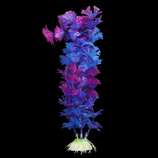 Crofta 20cm Plastic Aquarium Plants Ornament for Fish Tank - Purple + Blue