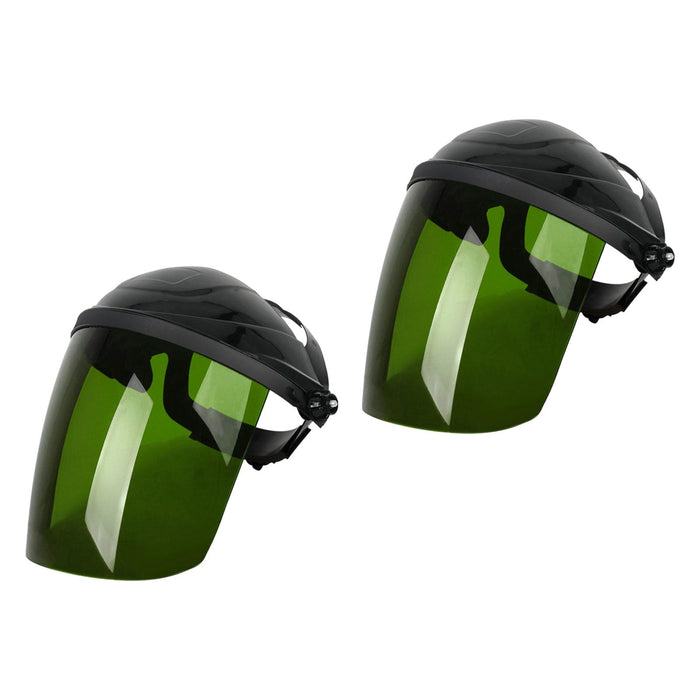 2x Welding Face Mask Adjustable Face Mask for Grinding and Cutting Green