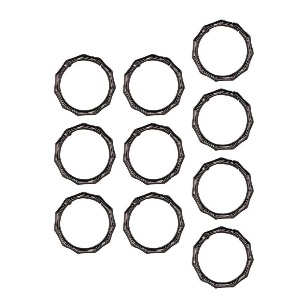 Crofta 10 Pieces Spring Rings Metal Carabiner Clip Snaps for Purse Shoulder Strap Black