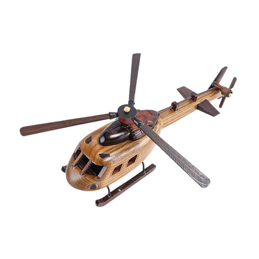 Crofta Wooden Helicopter Model 3D Helicopter Decoration for Room Kitchen Countertop Style A