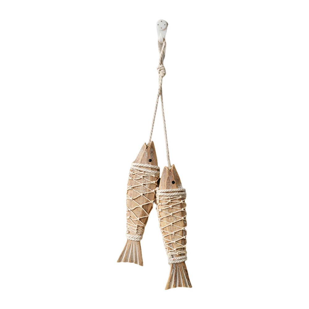 Crofta Wood Fish Hanging Ornament Wall Hanging Decoration for Apartment Brown