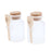 2 Pieces ABS Bath Salt Bottles Empty Clear Corked Jar with Wood Spoon  100g