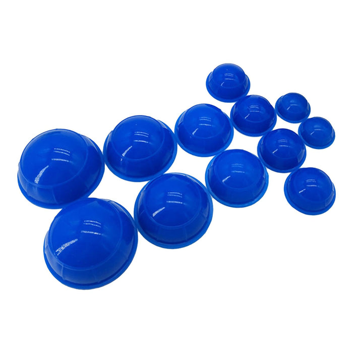 Crofta 12 Pieces Silicone Vacuum Cupping Cup Flexible Accessory Silicone Can Puller blue