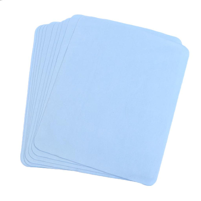 10 Pieces Microfiber Eyeglasse Cleaner Cloth for Spectacle Camera Lens Blue