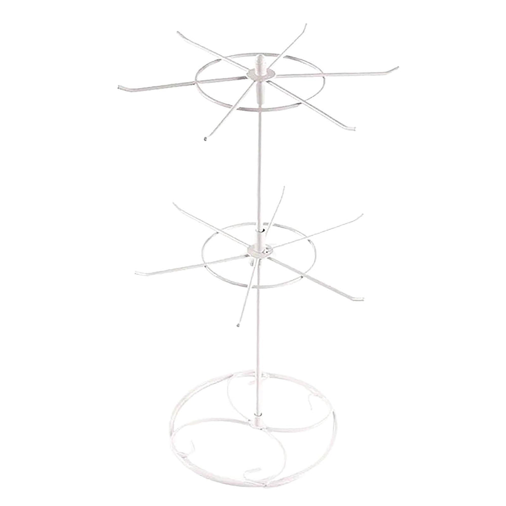 Crofta Jewelry Display Rack Rotating Earring Display Holder Stand for Rings Necklace 31CM white