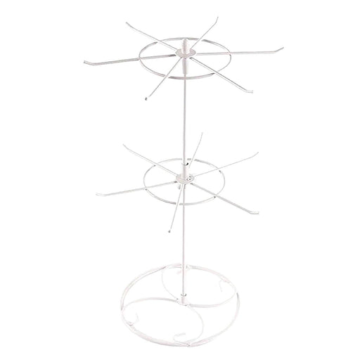 Crofta Jewelry Display Rack Rotating Earring Display Holder Stand for Rings Necklace 31CM white