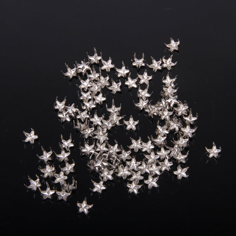 Crofta 100pcs Silver Star Studs Nailheads 9mm