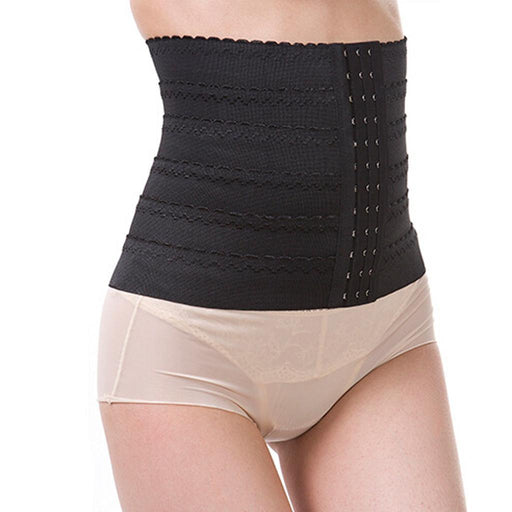 Crofta Women Body Shaper Waist Trainer Cincher Underbust Corset Shapewear BlackL