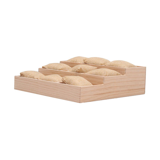 Crofta Watch Display Tray Wooden Display Box Watch Holder for Gifts Shop Countertop Linen cloth