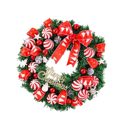 Crofta Xmas Wreath Door Christmas Ball Ornament Window Artificial Christmas Wreath Style H