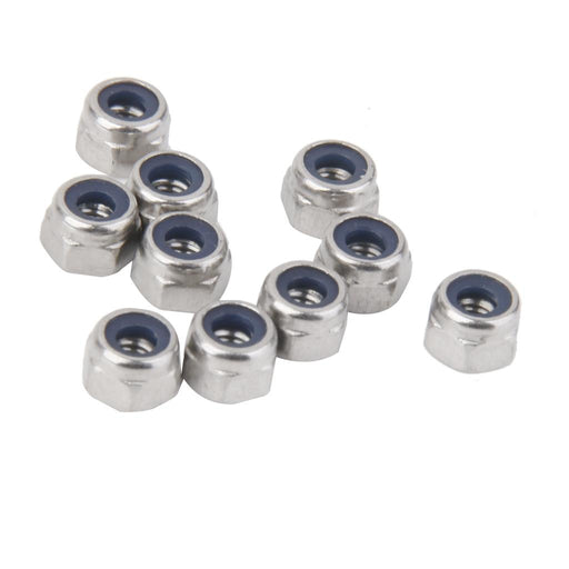 Crofta 10Pcs M3 Stainless Steel A2 Nylon Collar Insert Self-lock Nuts Bolts Screws