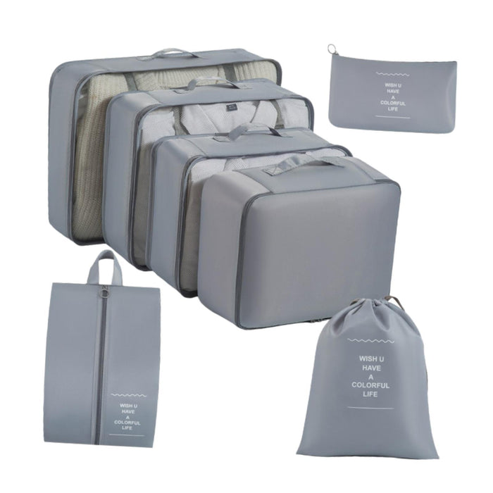 7x Packing Cubes Luggage Packing Organizers for Family Breaks Business Trips Grey