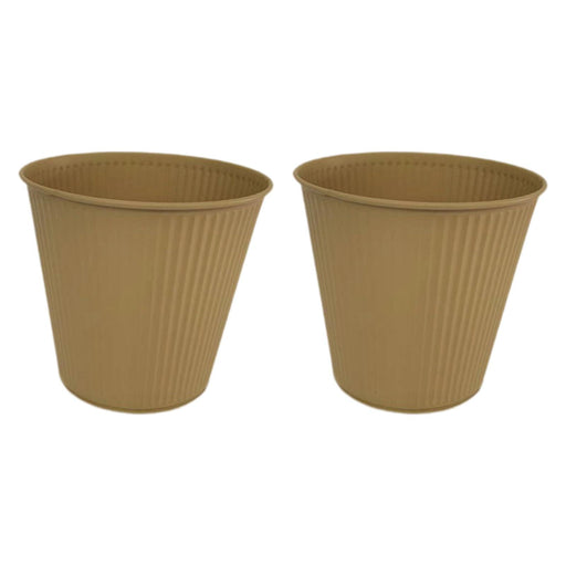 Crofta 2 Pieces Flower Buckets Sculpture Gift Flower Pots for Garden Desktop Office Yellow