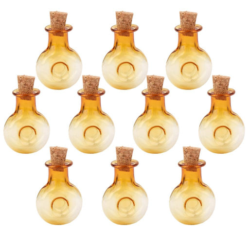 Crofta 10 Glass Cork Bottles Round XO Shape Vial Wishing Bottle DIY Pendants Coffee