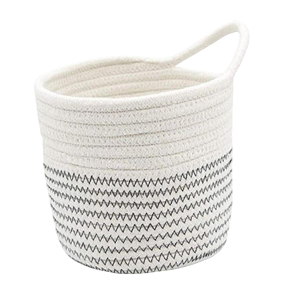 Crofta Hanging Cotton Rope Basket Practical Organizer for Shelf Living Room Kitchen