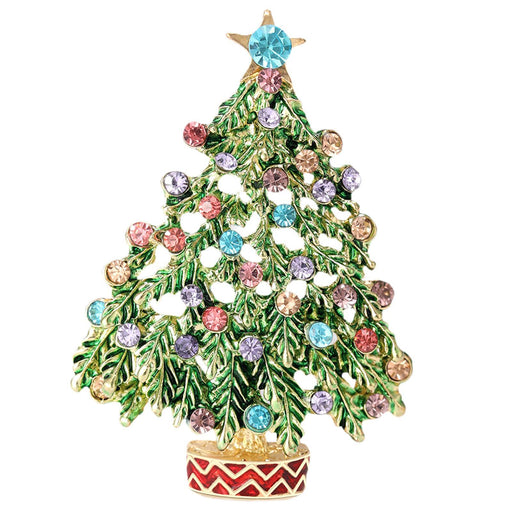 Crofta Christmas Tree Brooch Pin stunning Jewelry for Wedding Thanksgiving Birthday