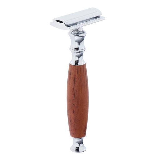 Crofta Wood Handle Double Edge Safety Shaving Razors Moustache Grooming Tool Brown