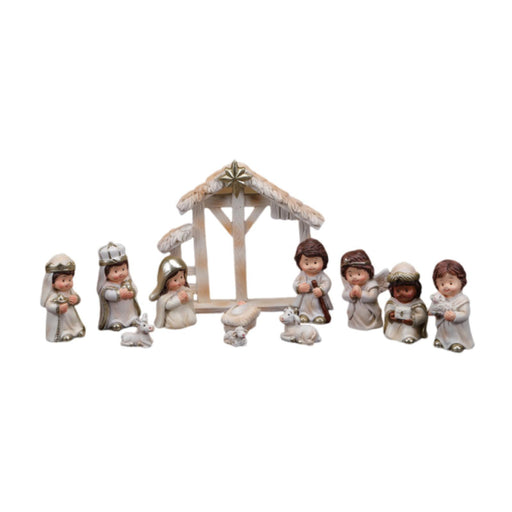 Crofta 12 Pieces Holy Family Figurines Figure Crafts Resin for Holiday Table Cabinet white