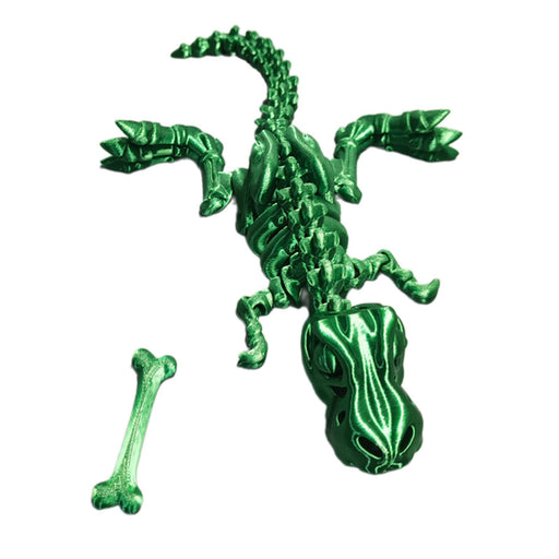 Crofta 3D Printed Articulated Dragon Novelty Articulated Dragon for Desk Car Office Green