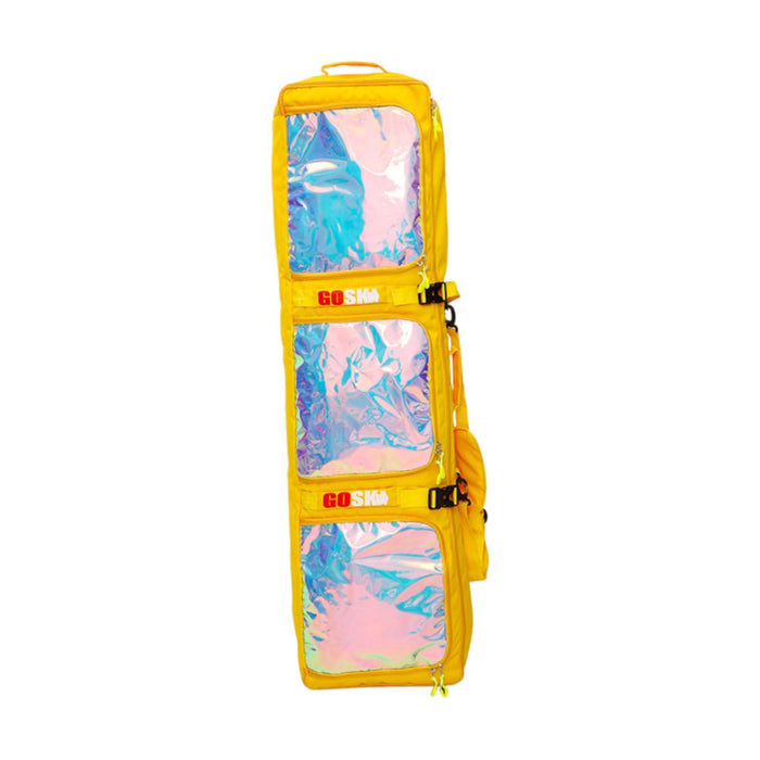 Crofta Kids Ski Bag with Wheels Storage Handbag for Men Airplane 2 Sets Skis Yellow