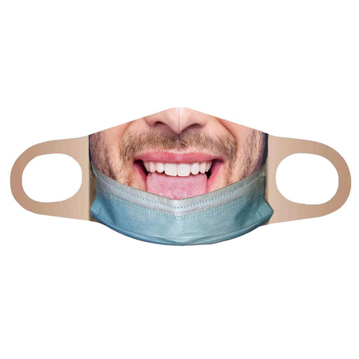 Crofta Creativity 3D Print Funny Bandit Prank Face Mask Masque Mouth Cover Adults B