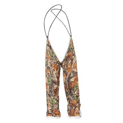 Crofta Waterproof Over Trousers Pants Rain Fishing Hiking Walking - Leaf Camo