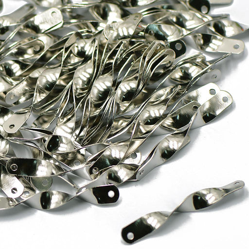 20 Pcs Silver Plated Metal Twist Connectors Beads