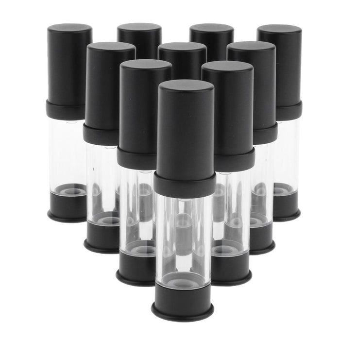 Crofta 10 Pieces Pump Empty Airless Tubes Cosmetic Liquids Storage Bottle Jars 5ML