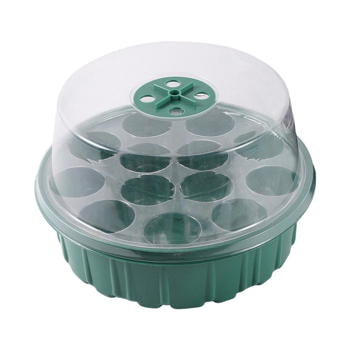 Crofta 13 Holes Plant Starting Tray Set with Vents 8x5inch Starter Tray for Flowers Green