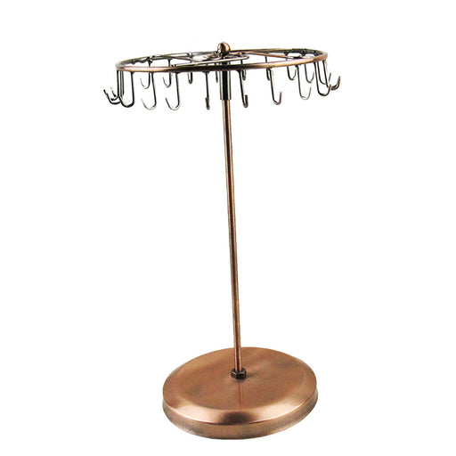 Crofta Jewelry Display Rack Rotating Earring Display Holder Stand for Rings Necklace 41CM brown