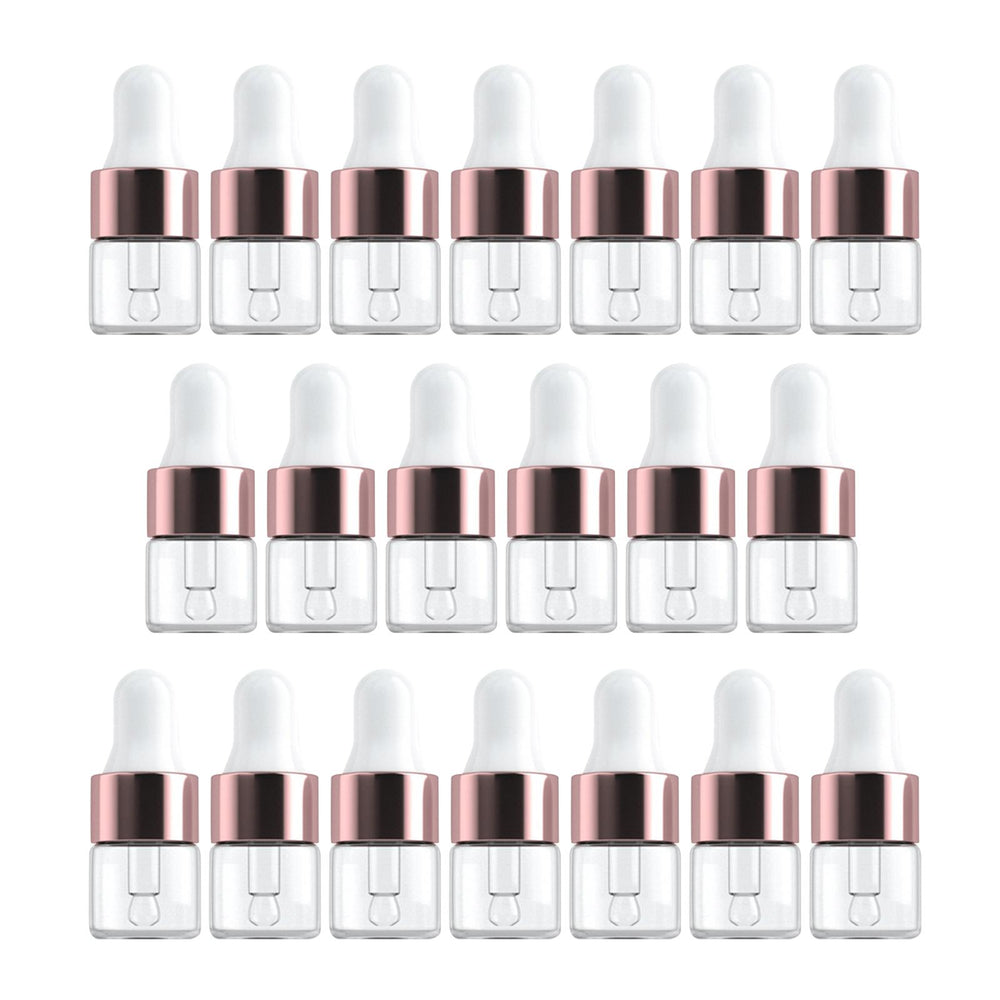 20Pcs Dropper Bottles Squeezable for Cosmetic Packaging Eye Liquid Dropper 1ML