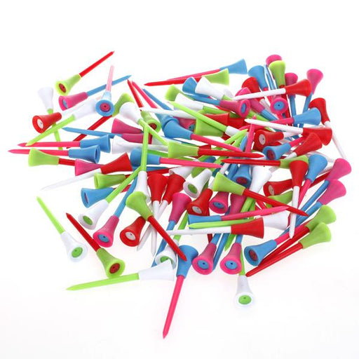 Crofta 100pcs 3 3/8 inch Rubber Cushion Top Plastic Golf Tees