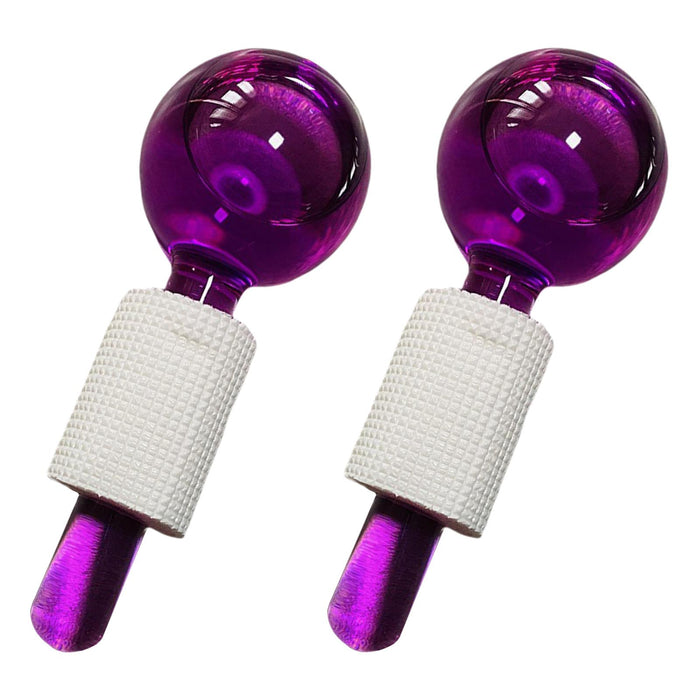 2Pcs Ice Globe Anti-Aging Face and Eye Skin Treatment Cooling Facial Roller Purple