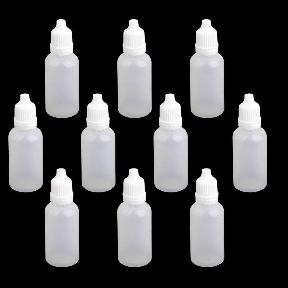 Crofta 10pcs 20ml Empty Plastic Squeezable Dropper Bottles for Eye Drops Lab Liquid