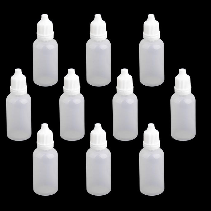 Crofta 10pcs 20ml Empty Plastic Squeezable Dropper Bottles for Eye Drops Lab Liquid