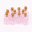 Crofta 10pcs Pink Mini Glass Bottle Vials Bottle Pendant with Cork Stopper - Square