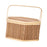 Crofta Woven Bamboo Basket with Top Handle Bamboo Woven Basket for Tea Picnic Bread