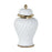 Crofta Ceramic Flower Vase Ceramic Ginger Jar with Lid for Bookshelf Party Entrance White