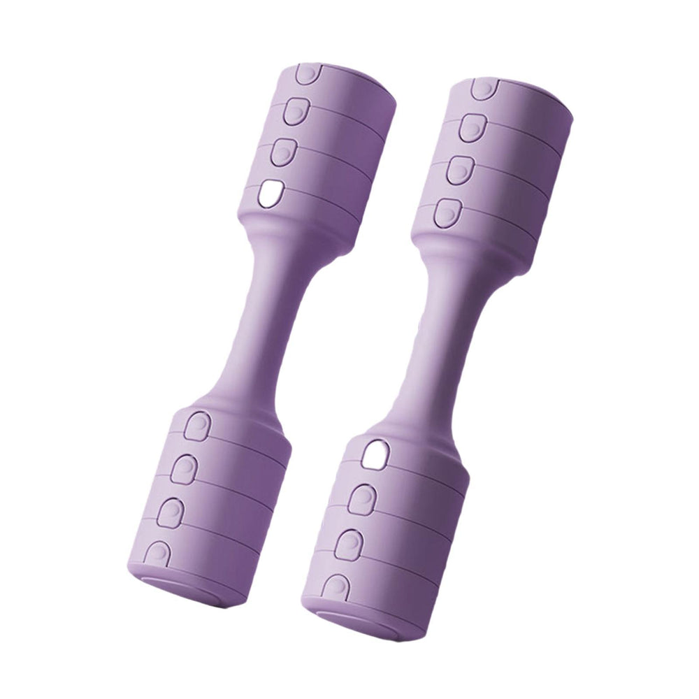 Crofta 2 Pieces Adjustable Dumbbells Multifunctional Fitness Equipment for Exercise Purple