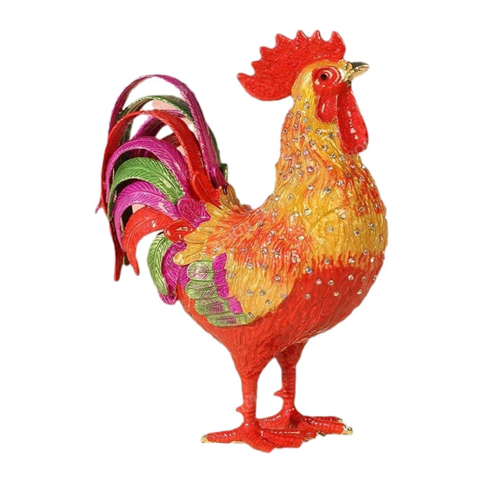 Crofta Rooster Trinket Box Enameled Jewelry Box for Bedroom Pendant Charms Earrings