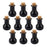 Crofta 10pcs Mini Glass Cork Bottle Flat bulb Jars Vials Message Wish Bottle Black