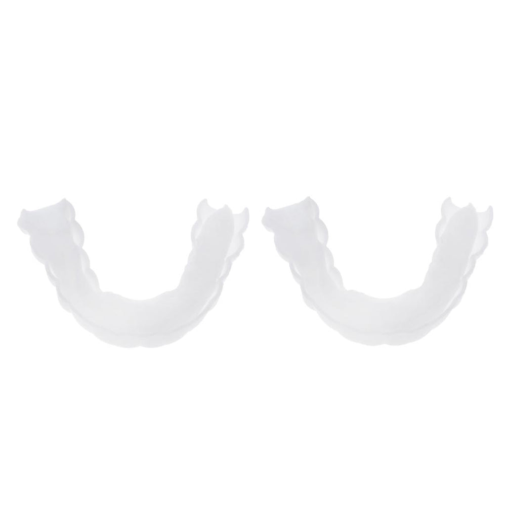 Crofta 2 Pcs Silicone Lower False Teeth Dental Veneers Dentures Fake Tooth w/ Case