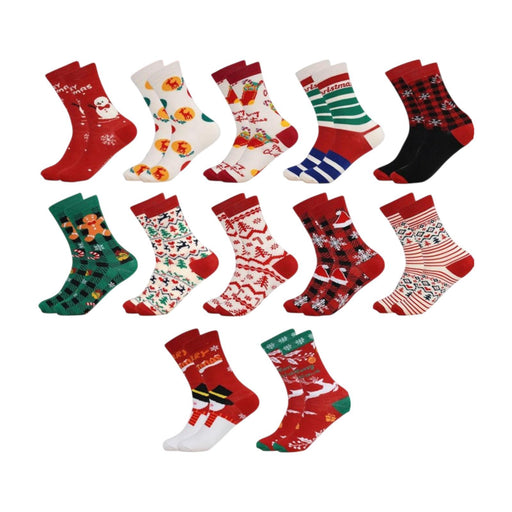 12 Pairs Christmas Socks for Adults Christmas Gifts Funny Holiday Socks Red