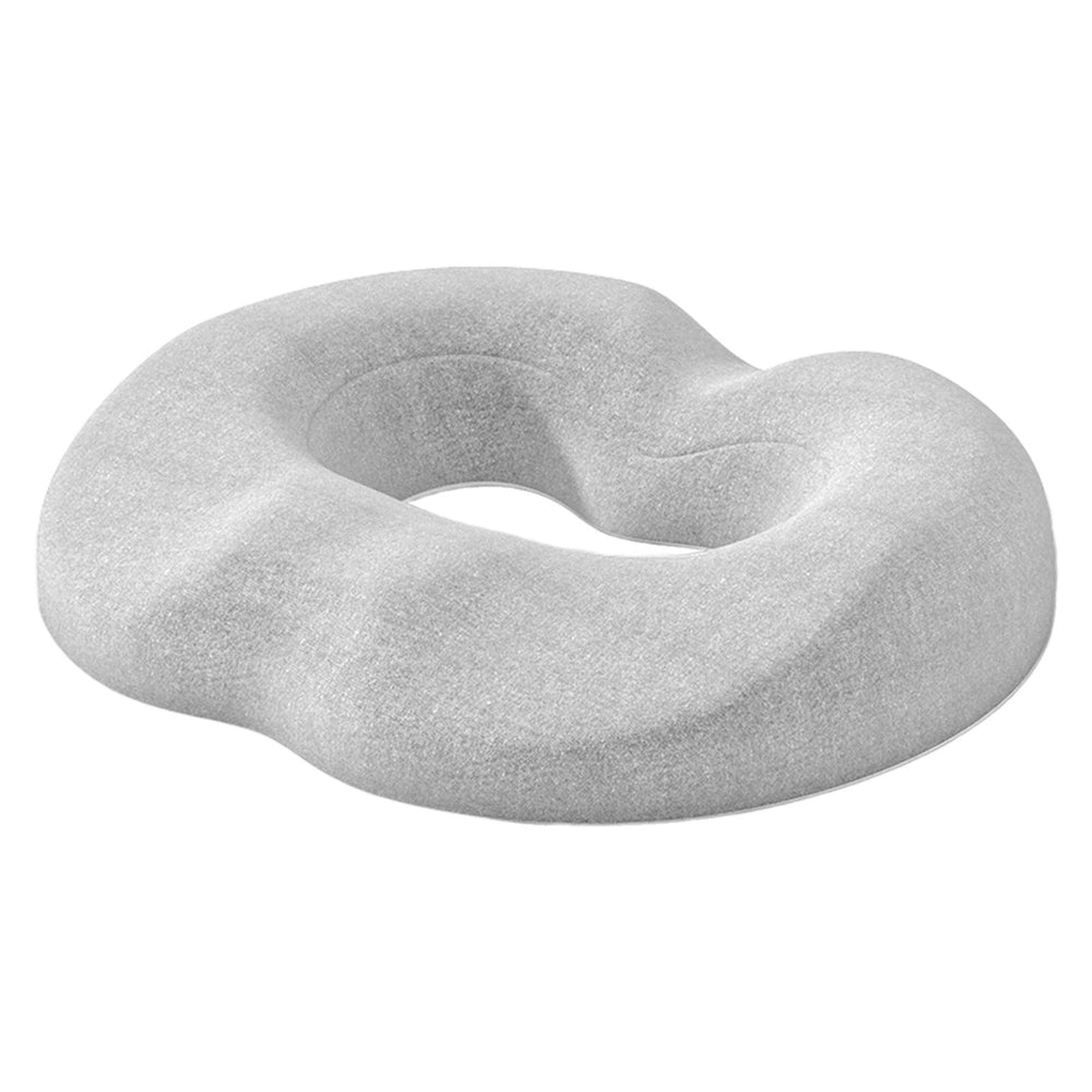 Crofta Donut Pillow Breathable Tailbone Seat Cushion for Long Sitting Office Travel Light Gray