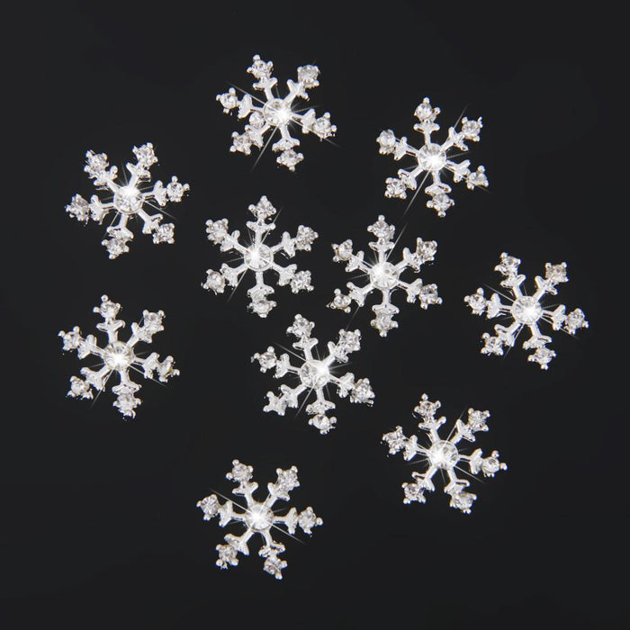 Crofta Pack of 20 Silver Crystal SNOWFLAKES Xmas Wedding Cards Topper Decor DIY Craft