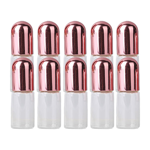 Crofta 10x Essential Oil Roller Bottles Clear Glass Roll On Perfume Bottles Mini 3ml