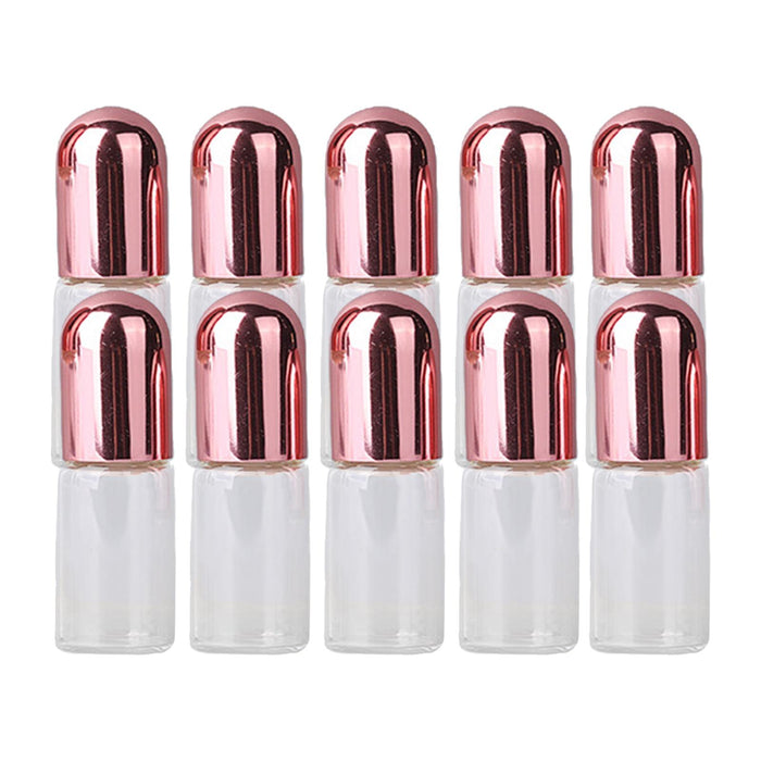 Crofta 10x Essential Oil Roller Bottles Clear Glass Roll On Perfume Bottles Mini 3ml