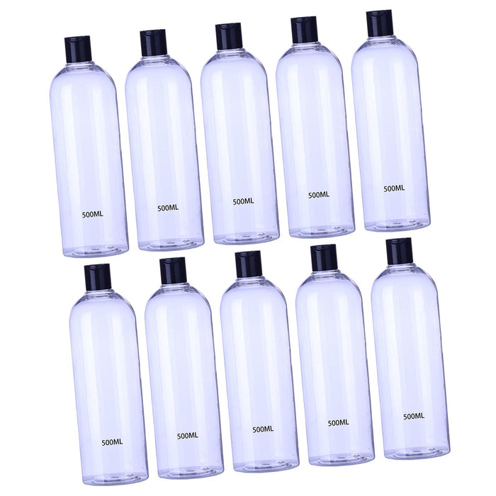 Crofta 10Pcs Empty Bottles Stylish Shampoo Bottle for Countertop Hotel Laundry Room 500ml