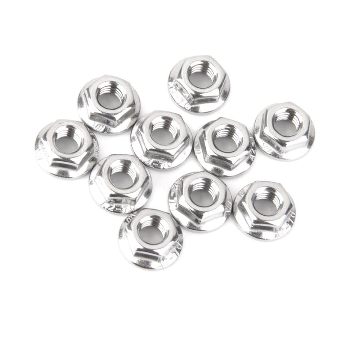 Crofta 10Pcs A2 M6 Stainless Steel Metric Serrated Flange Nuts Fit Bolt Screws