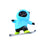 Cute Skateboard Bear Decoration for Car Gift for Drivers Sculpture Accessory blue